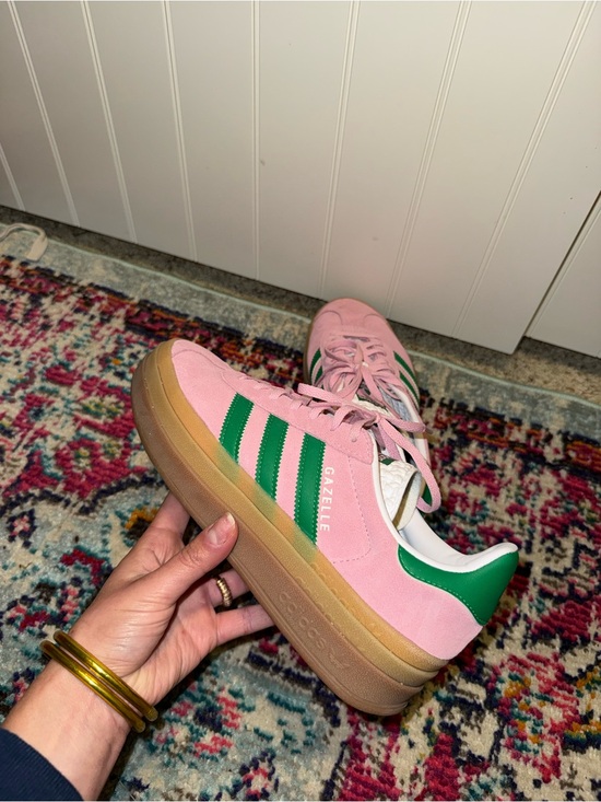 adidas Shoes - adidas Gazelle Platform Sneaker - Pink & Green with Gum Sole
